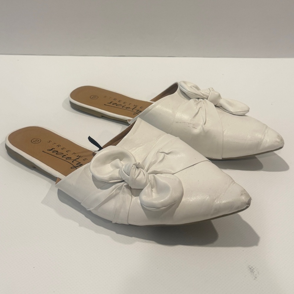 Streetwear Society Cream Bow Mules